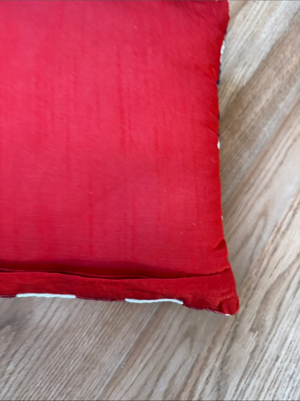Pier 1 Beaded Chevron Accent Pillow - Red, Navy & Cream